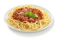 Plate of spaghetti and meat sauce
