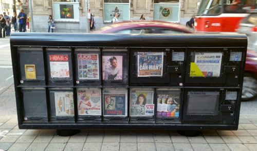 Black publication kiosk