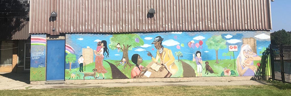 Wall art in the Wilson Jane community