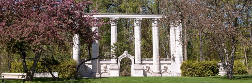 A facade from a historical Toronto building in Guild Park