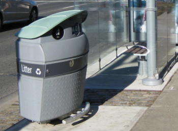 Grey litter box with pedal