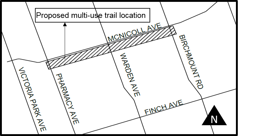 Map of the planned Finch Corridor Trail segment location