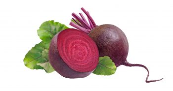 Whole beet root and a half beet.