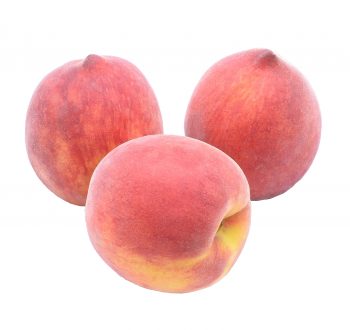 Three ripe peaches.