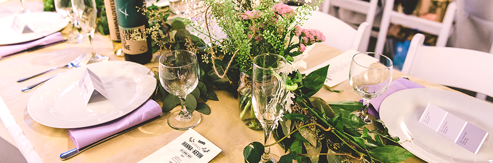 Todmorden Mills wedding table setting