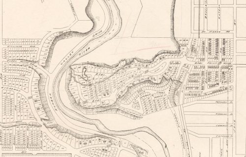 This is an excerpt of the plan for the Humber Valley Surveys showing the Baby Point and partial Old Millside neighbourhoods