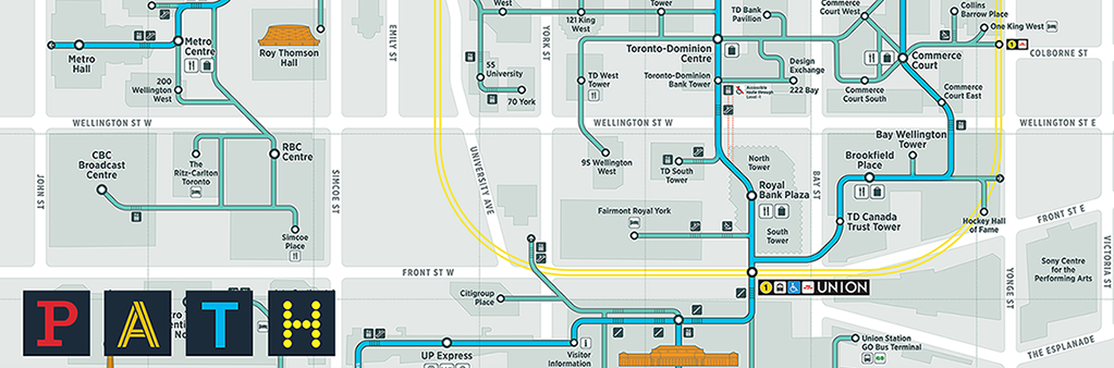 toronto downtown street map Path Toronto S Downtown Pedestrian Walkway City Of Toronto toronto downtown street map