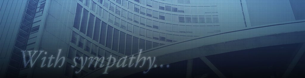 Condolence book banner image - Toronto City Hall tower with the words With Sympathy...