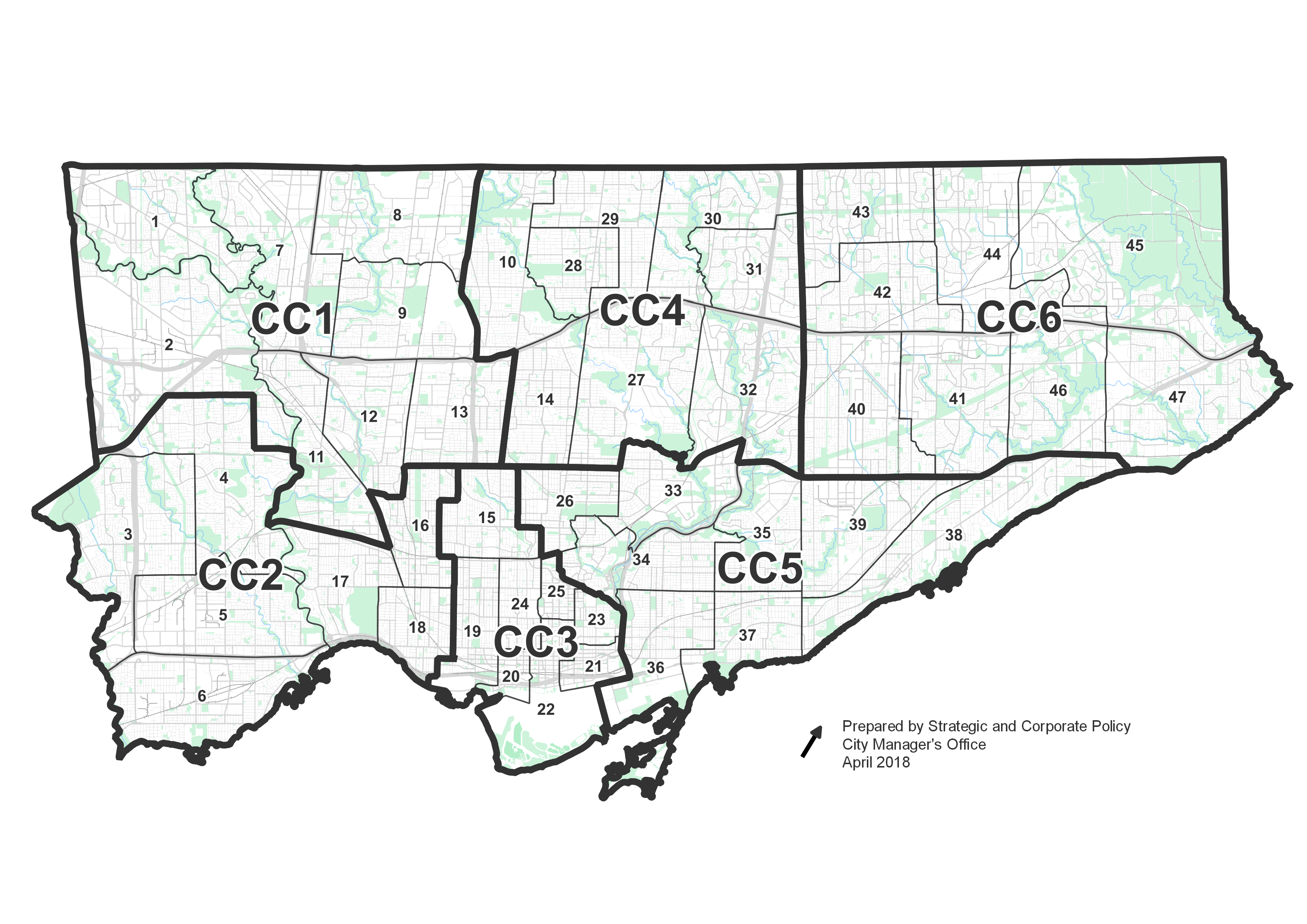 Alternate Model 3 - ix Community Councils with Distribution of Population