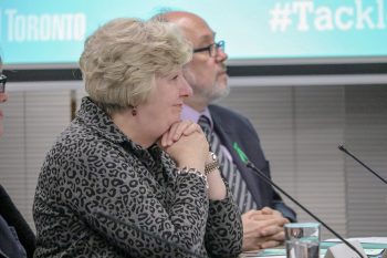 Ruth Crammond listening to moderator