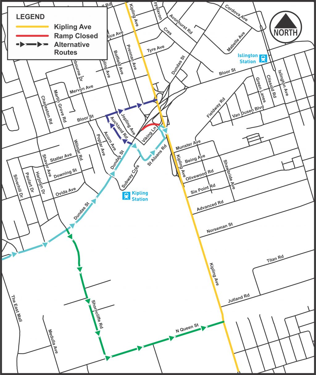 map of six points eastbound dundas to kipling