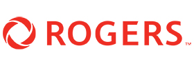 Red logo of Rogers spelled out
