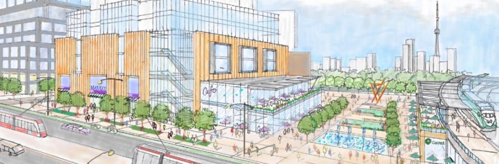 Concept sketch of transit plaza from the Unilever Planning Framework