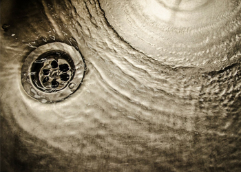 water going down the drain