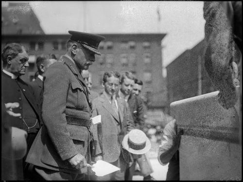 Field Marshal Earl Haig, laying cornerstone of Civic Cenotaph outside of Old City Hall