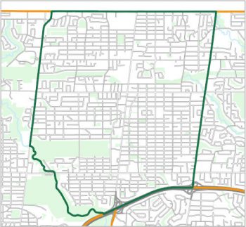 Map showing the boundary of Ward 18, one of the City of Toronto's 25 municipal wards effective December 1, 2018. For assistance with the content of this map, please email cityplanning@toronto.ca or call 416-392-8343.