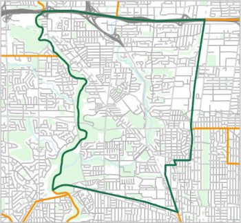 Map showing the boundary of Ward 5, one of the City of Toronto's 25 municipal wards effective December 1, 2018. For assistance with the content of this map, please email cityplanning@toronto.ca or call 416-392-8343.