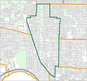 Map showing the boundary of Ward 9, one of the City of Toronto's 25 municipal wards effective December 1, 2018. For assistance with the content of this map, please email cityplanning@toronto.ca or call 416-392-8343.