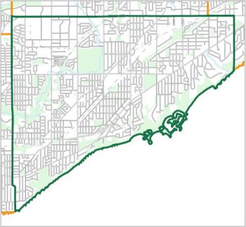 Map showing the boundary of Ward 20, one of the City of Toronto's 25 municipal wards effective December 1, 2018. For assistance with the content of this map, please email cityplanning@toronto.ca or call 416-392-8343.