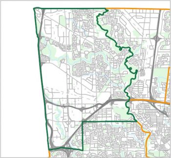 Map showing the boundary of Ward 1, one of the City of Toronto's 25 municipal wards effective December 1, 2018. For assistance with the content of this map, please email cityplanning@toronto.ca or call 416-392-8343.