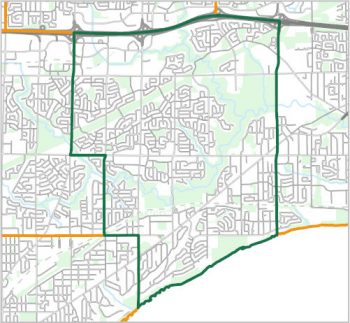 Map showing the boundary of Ward 24, one of the City of Toronto's 25 municipal wards effective December 1, 2018. For assistance with the content of this map, please email cityplanning@toronto.ca or call 416-392-8343.