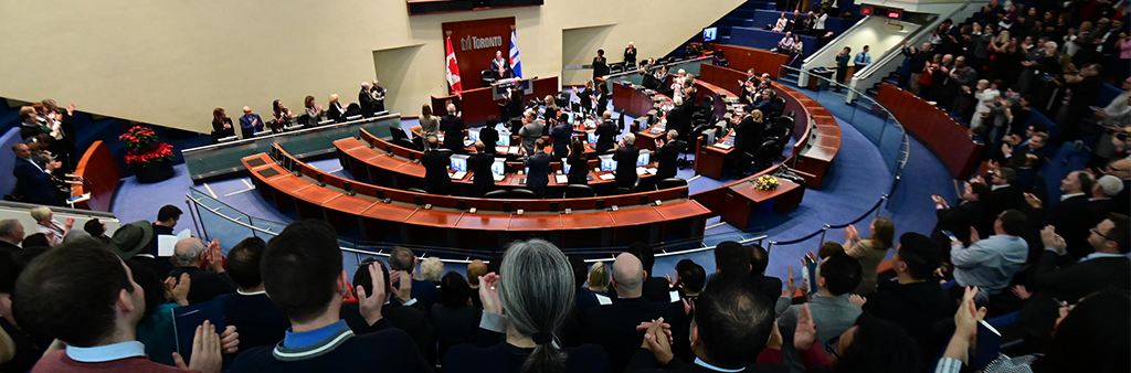 Image of council chambers, Toronto City Hall. 