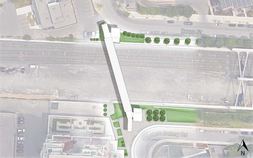 Aerial view of proposed bridge