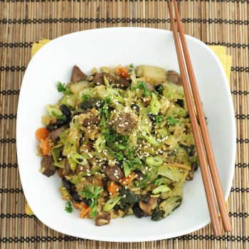 Napa Cabbage Sesame Chicken Stir Fry