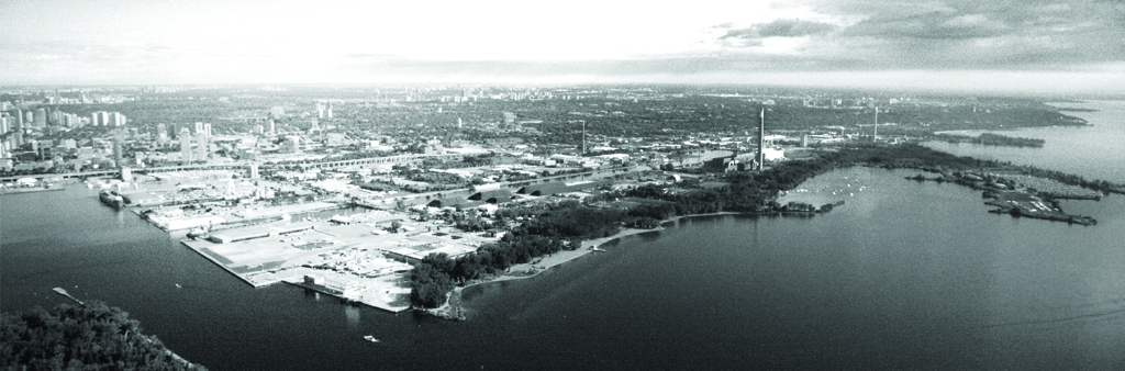 Aerial view of the Port Lands