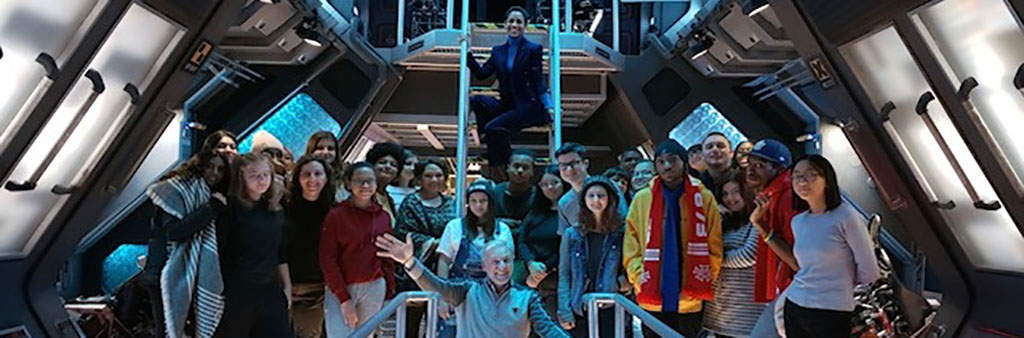 Students on set tour of The Expanse