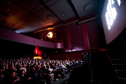 audience watching movie