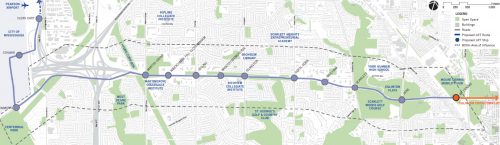 Plan showing proposed LRT route