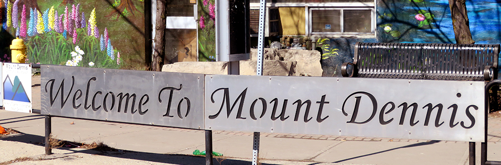 Mount Dennis welcome sign.