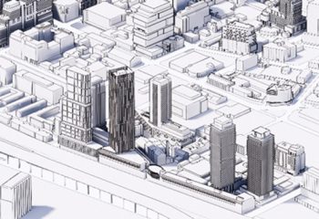Image of future site plan application for the 49-storey tower and 5-storey Ribbon Building OPA/rezoning application that was previously LPAT approved in 2017.