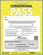 DineSafe Conditional Pass Notice