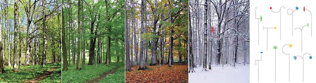 Artist's concept, Coloured Shapes in four seasons
