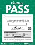 DineSafe Pass Notice