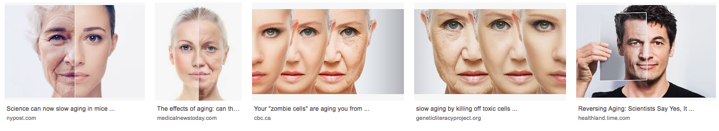 series of photos of people showing faces smooth skin with no wrinkles next to the same face that looks like it has been aged to have wrinkles