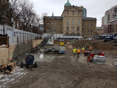 Construction at North St. Lawrence Market.