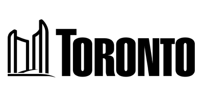 City of Toronto Logo: image of City Hall to the left (in simple line art), and the word Toronto to the right