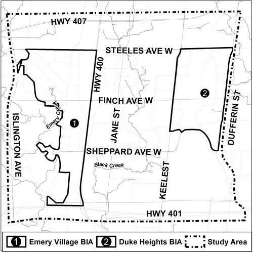 Finch West Goods Movement Study map. For help reading the map, please contact Lachlan Fraser at +1 905-335-2353 ext. 3062 or lachlan.fraser@woodplc.com