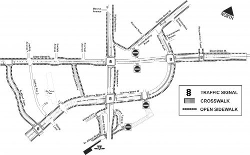Map of open sidewalks