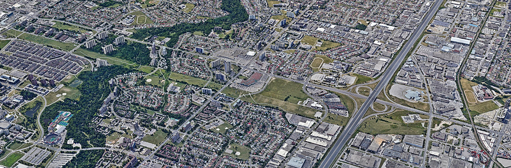 Aerial view of Jane – Finch, looking south