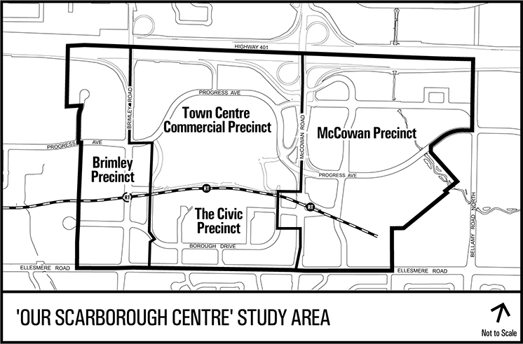 Map of Our Scarborough Centre Study Area