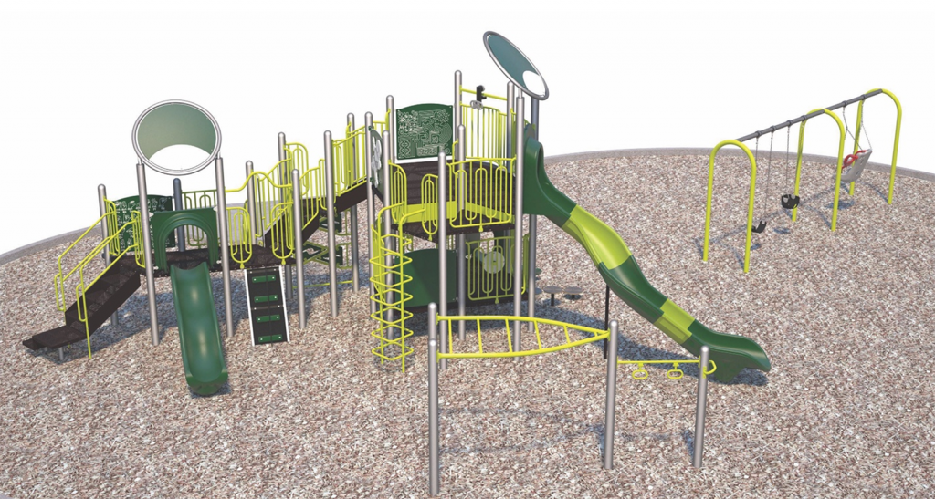 A computer rendering showing what the playground describe in Option 1 might look like.
