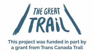 The Great Trail logo with text that reads "This project was funded in part by a grant from Trans Canada Trail"