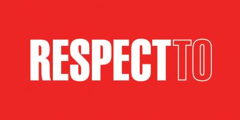 White RespectTO logo against red background