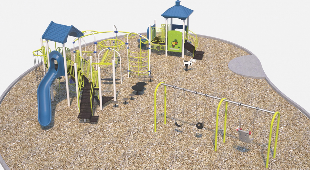 A computer rendering showing what the playground describe in Option 2 might look like.