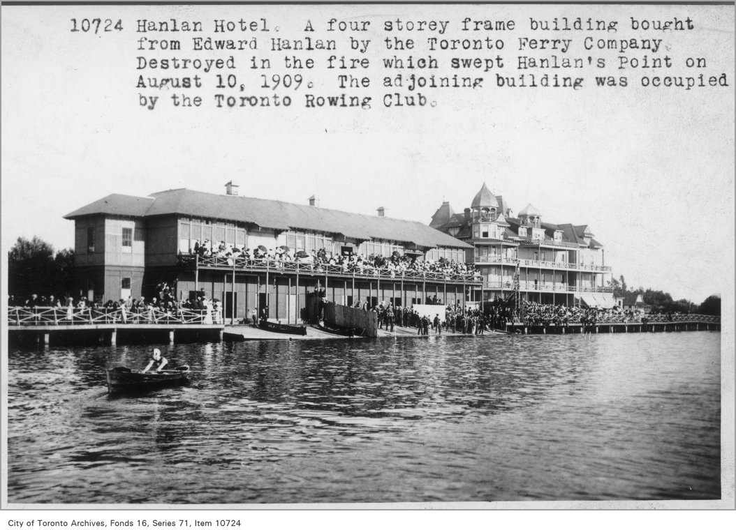 Hanlan Hotel and Toronto Rowing Club in 1908