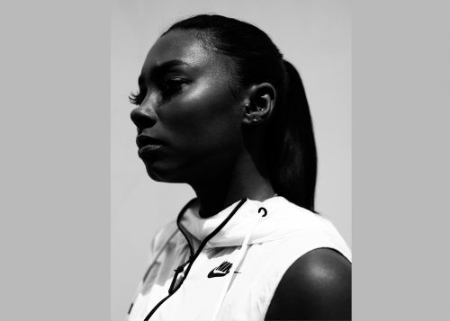 Black and white portrait of Killa Kels